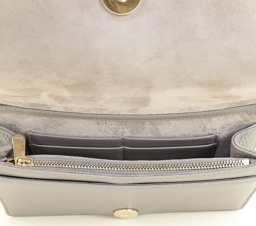 Christian Dior Grey Diorama Chain Wallet