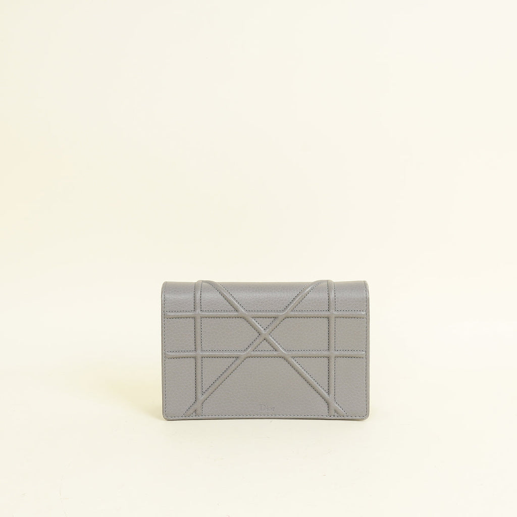Christian Dior Grey Diorama Chain Wallet
