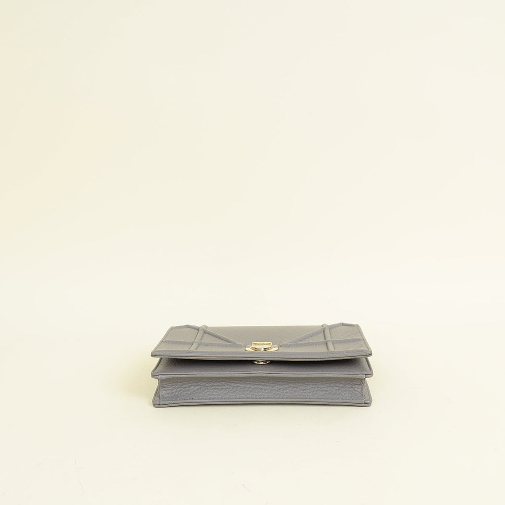 Christian Dior Grey Diorama Chain Wallet