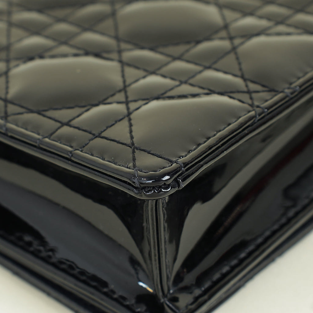 Christian Dior Black Lady Dior Chain Pouch Clutch