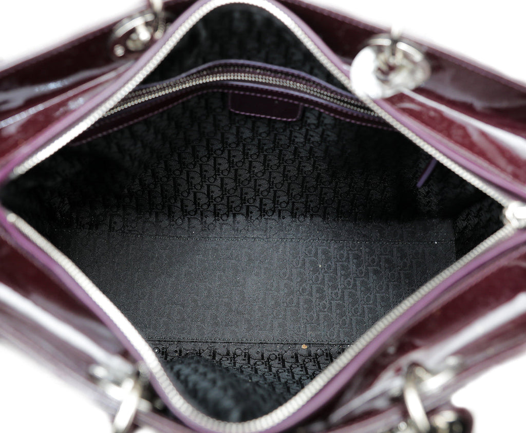 Christian Dior Dark Violet Lady Dior Large Bag