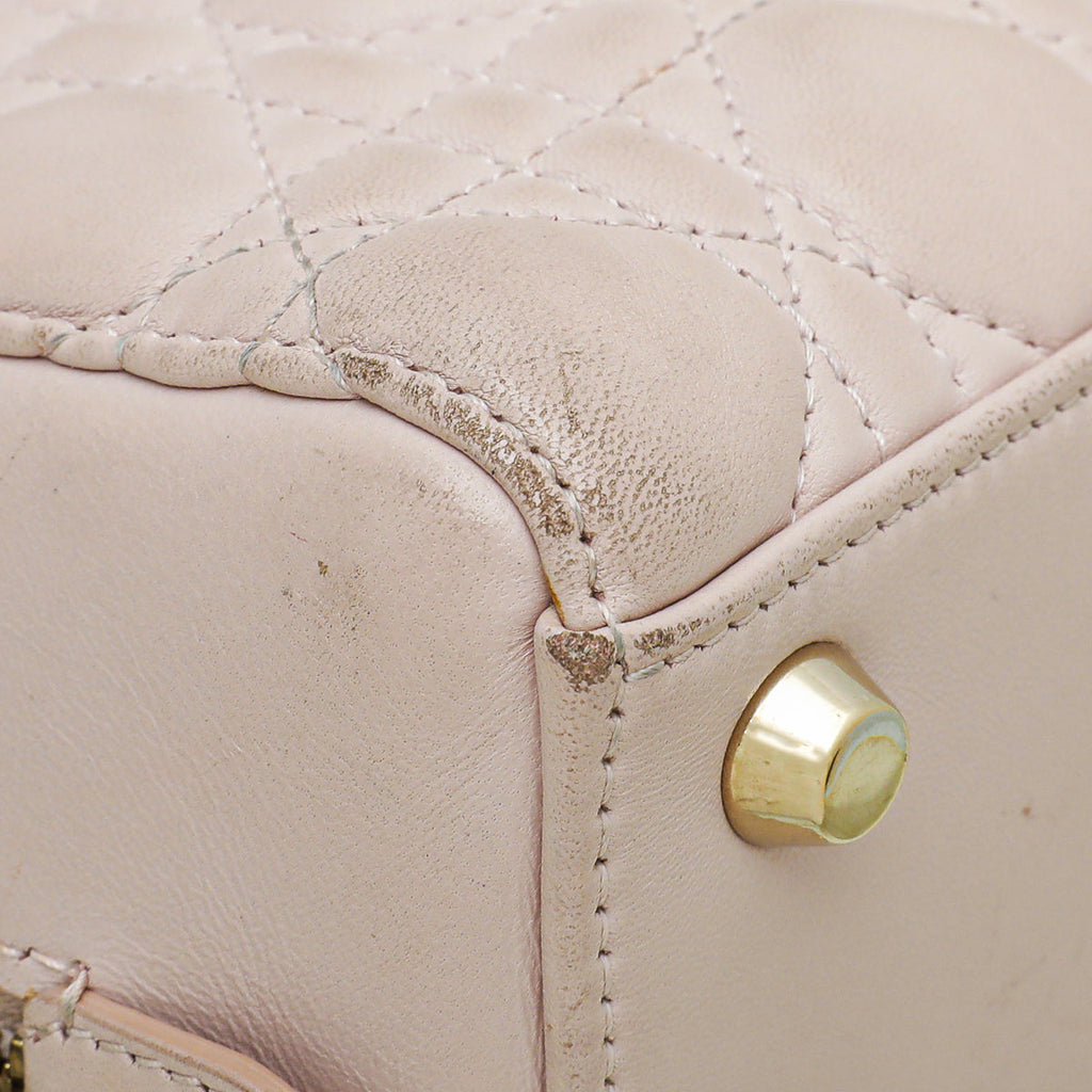 Christian Dior Light Pink Cannage Lily Tote Bag