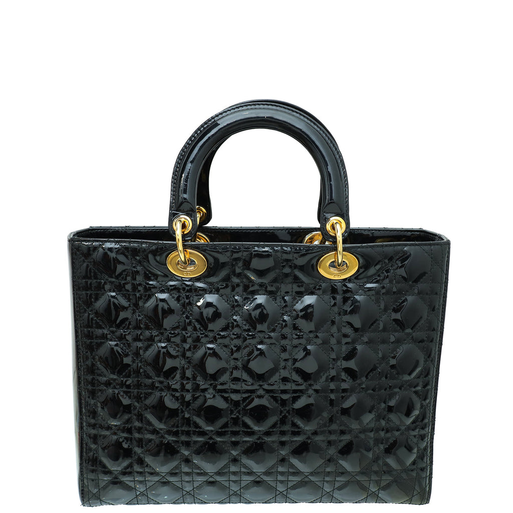 Christian Dior Black Lady Dior Large Bag