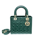 Christian Dior Green Lady Dior Medium Bag