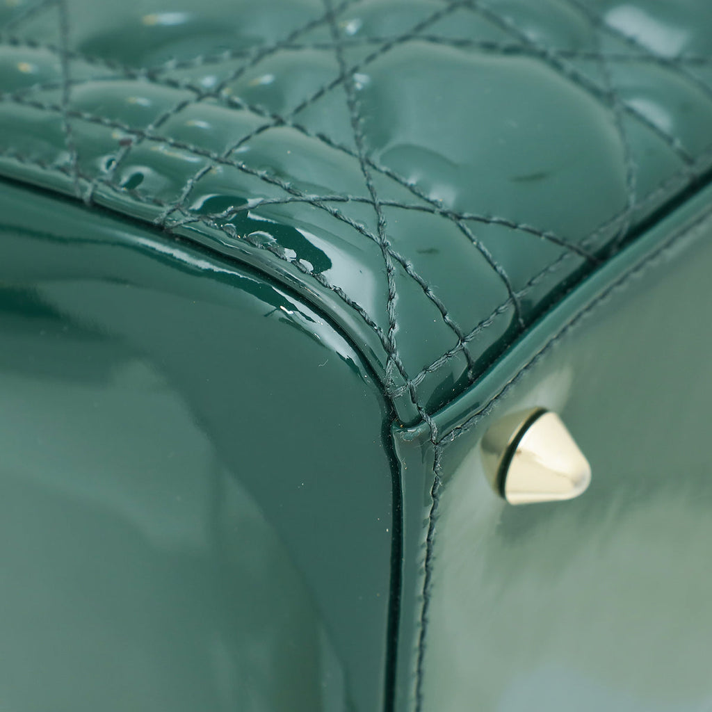Christian Dior Green Lady Dior Medium Bag