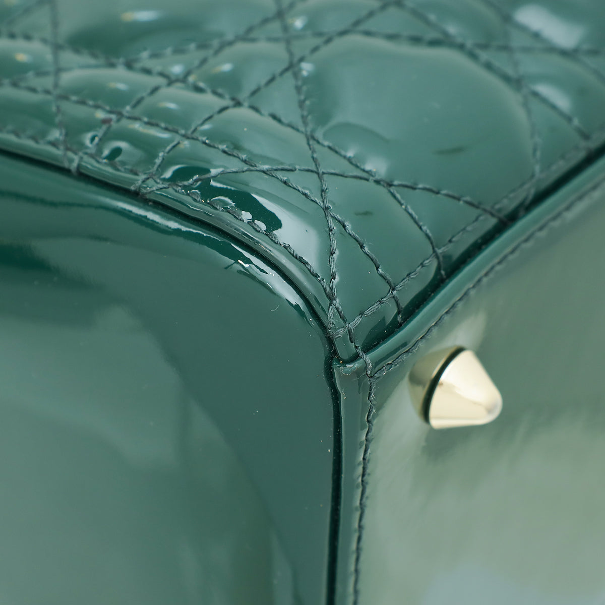 Christian Dior Green Lady Dior Medium Bag