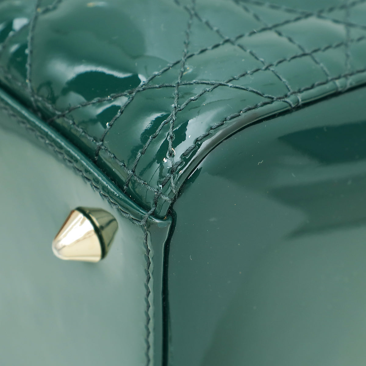 Christian Dior Green Lady Dior Medium Bag