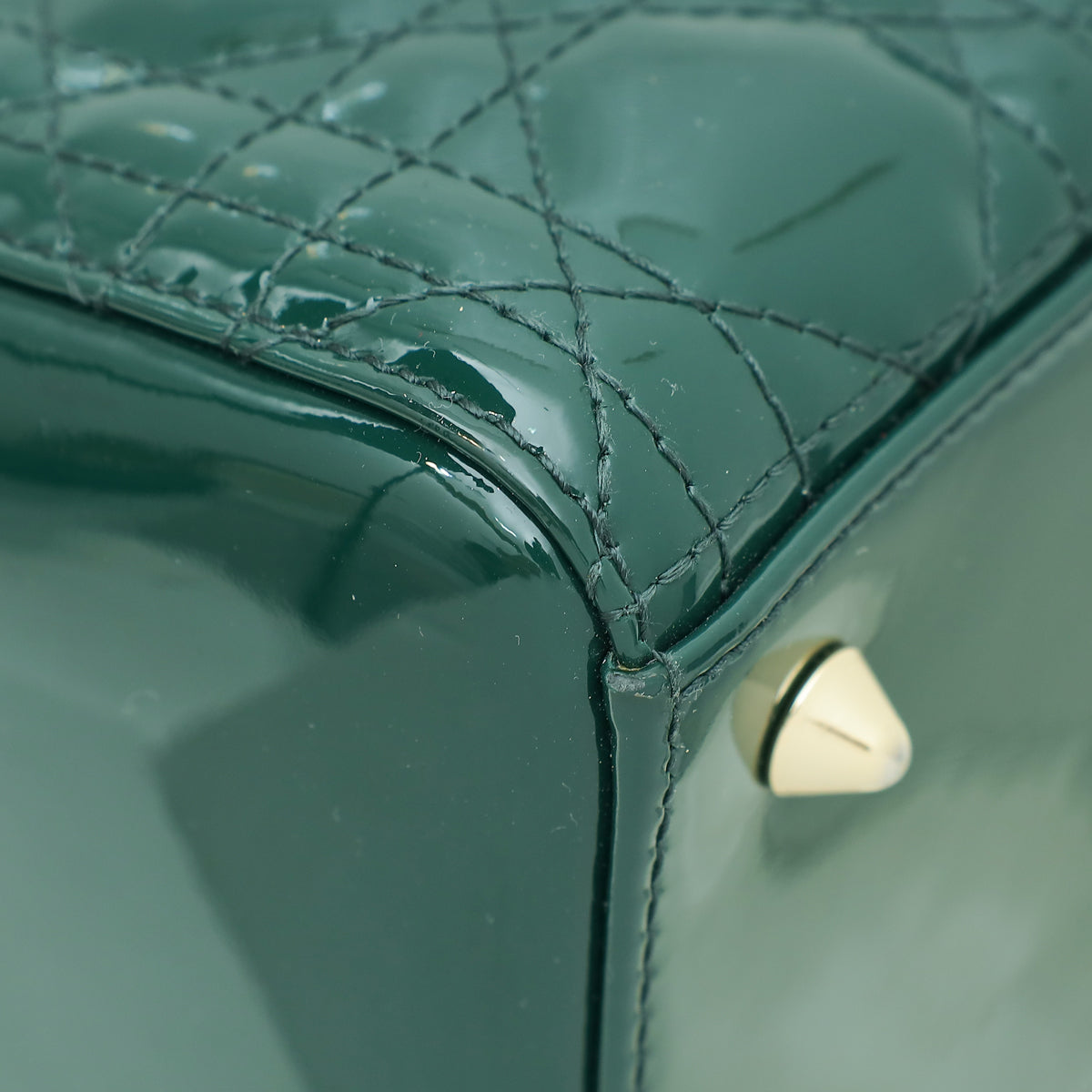 Christian Dior Green Lady Dior Medium Bag