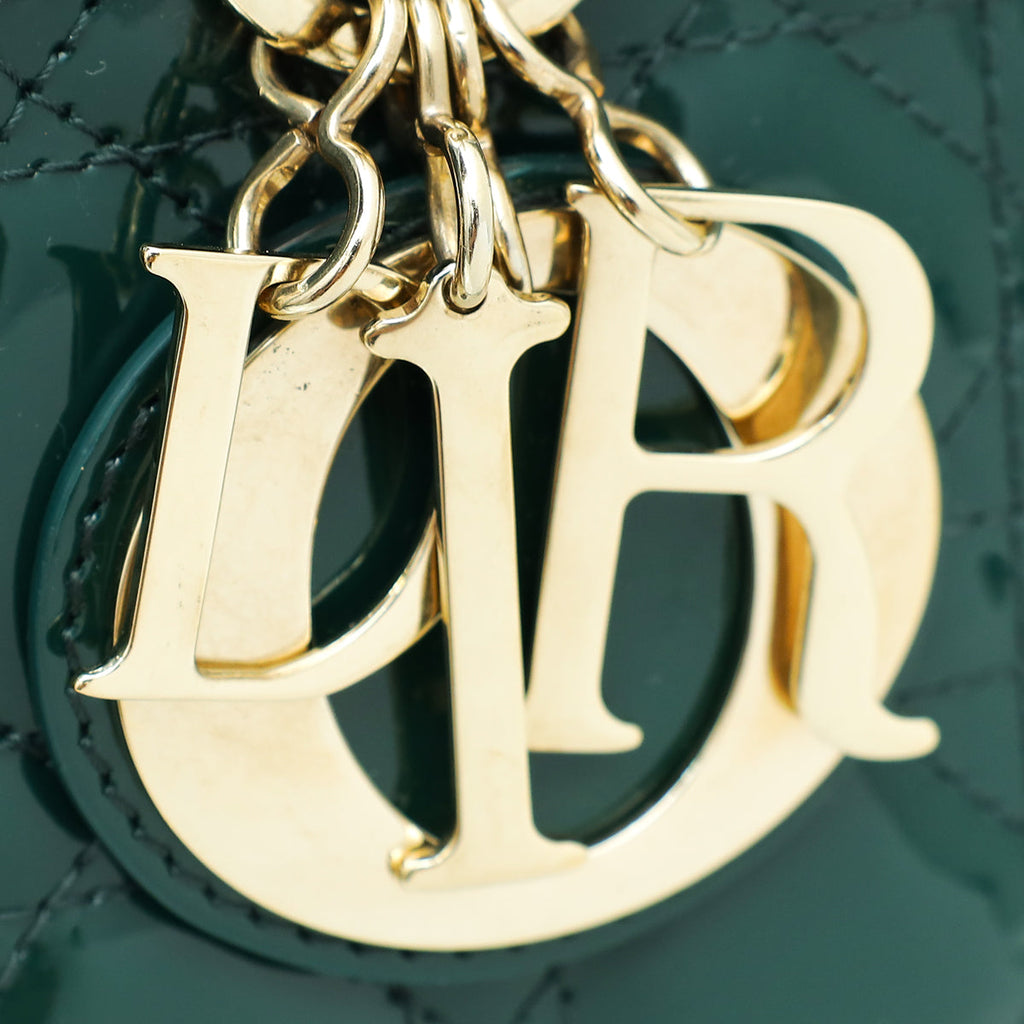 Christian Dior Green Lady Dior Medium Bag