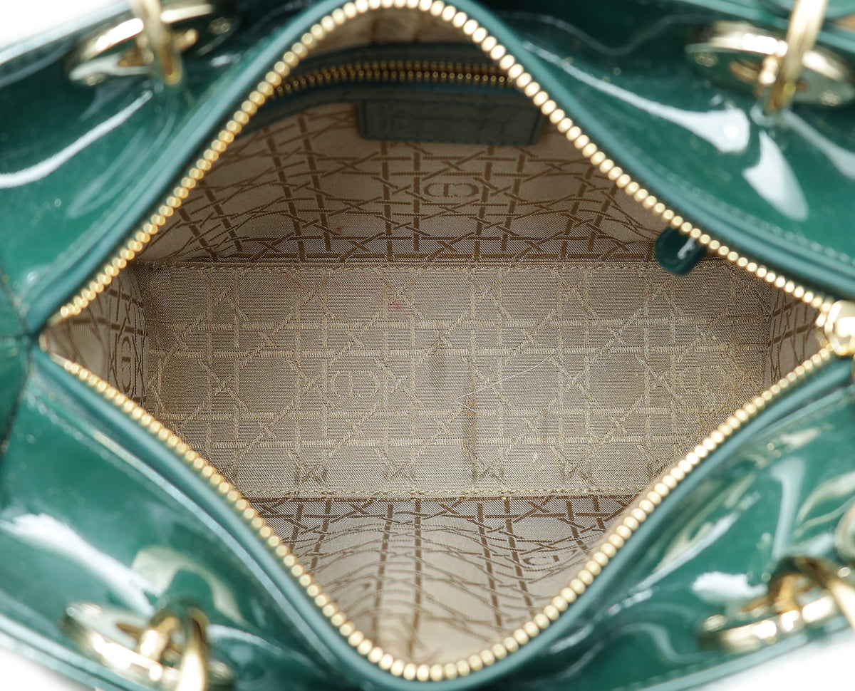 Christian Dior Green Lady Dior Medium Bag