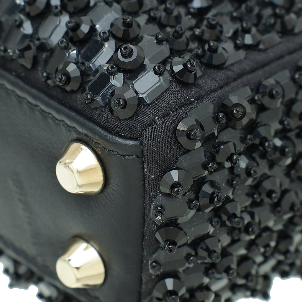 Christian Dior Black Lady Dior Micro Mirrors, Beads and Strass Bag