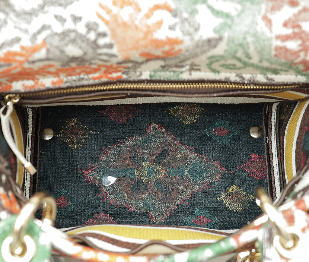 Christian Dior Multicolor Lady D-Lite Paisley Embroidery Medium Bag
