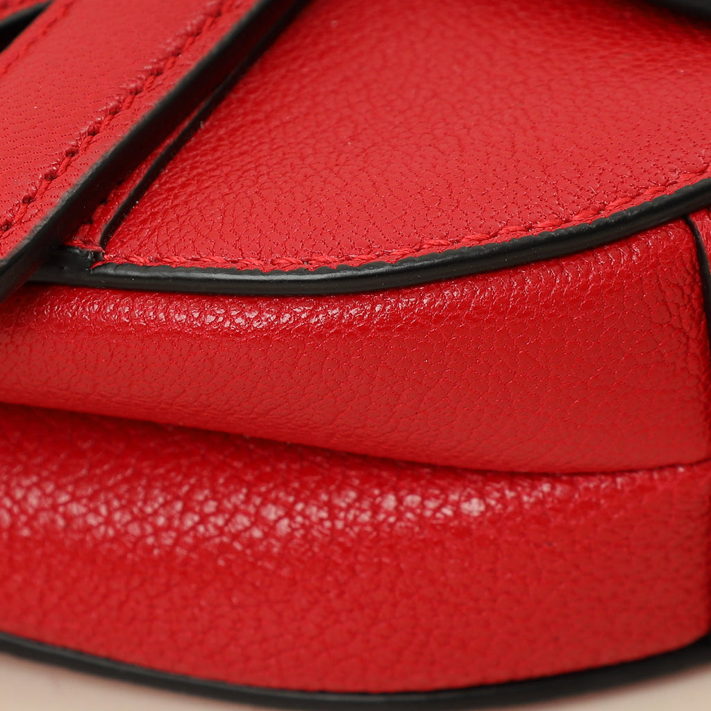 Christian Dior Red Micro Saddle Bag