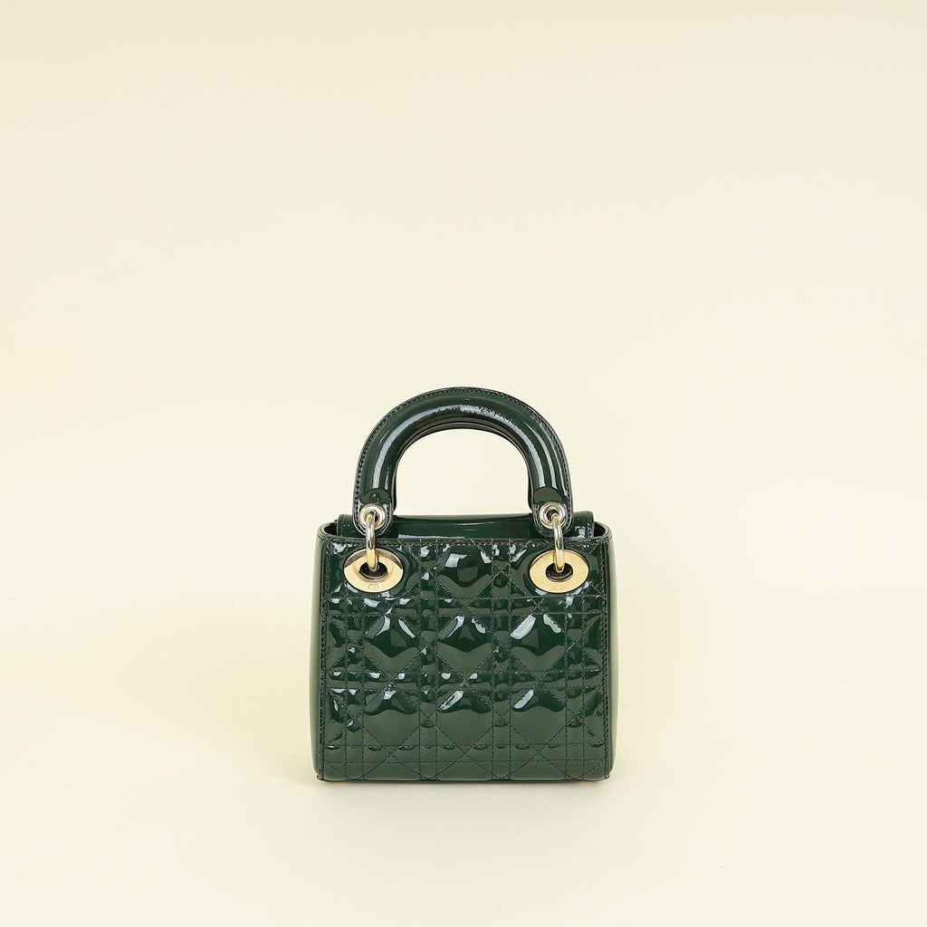Christian Dior Green Mini Lady Dior Chain Bag