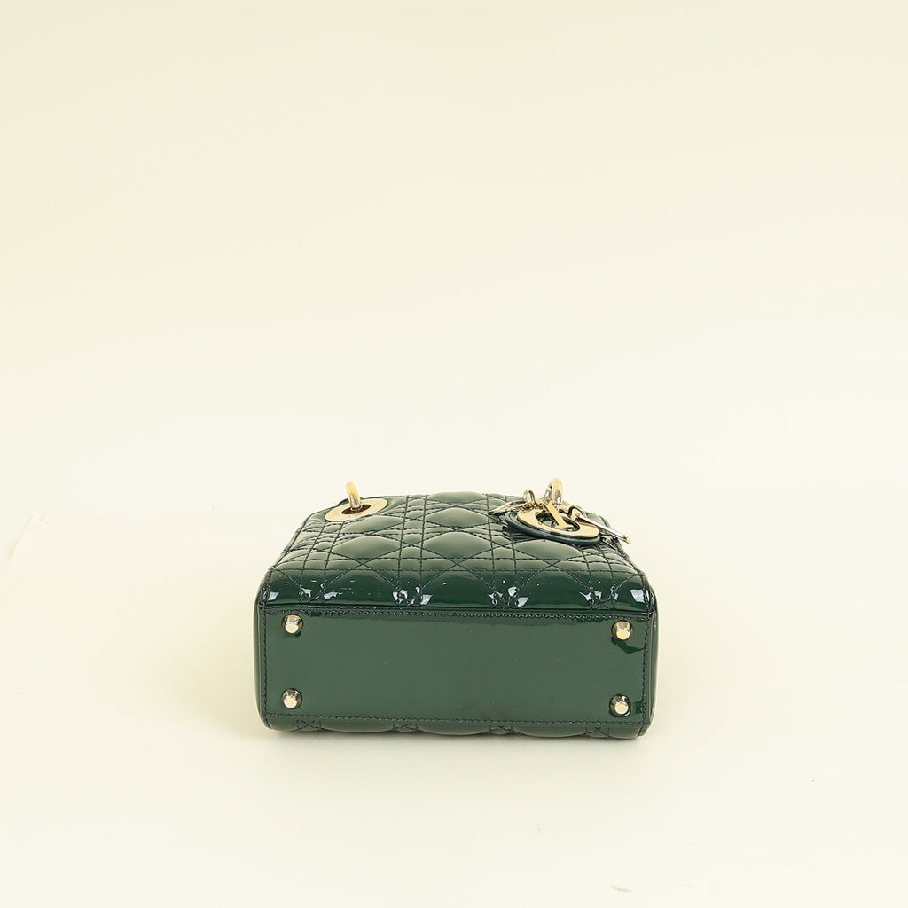 Christian Dior Green Mini Lady Dior Chain Bag