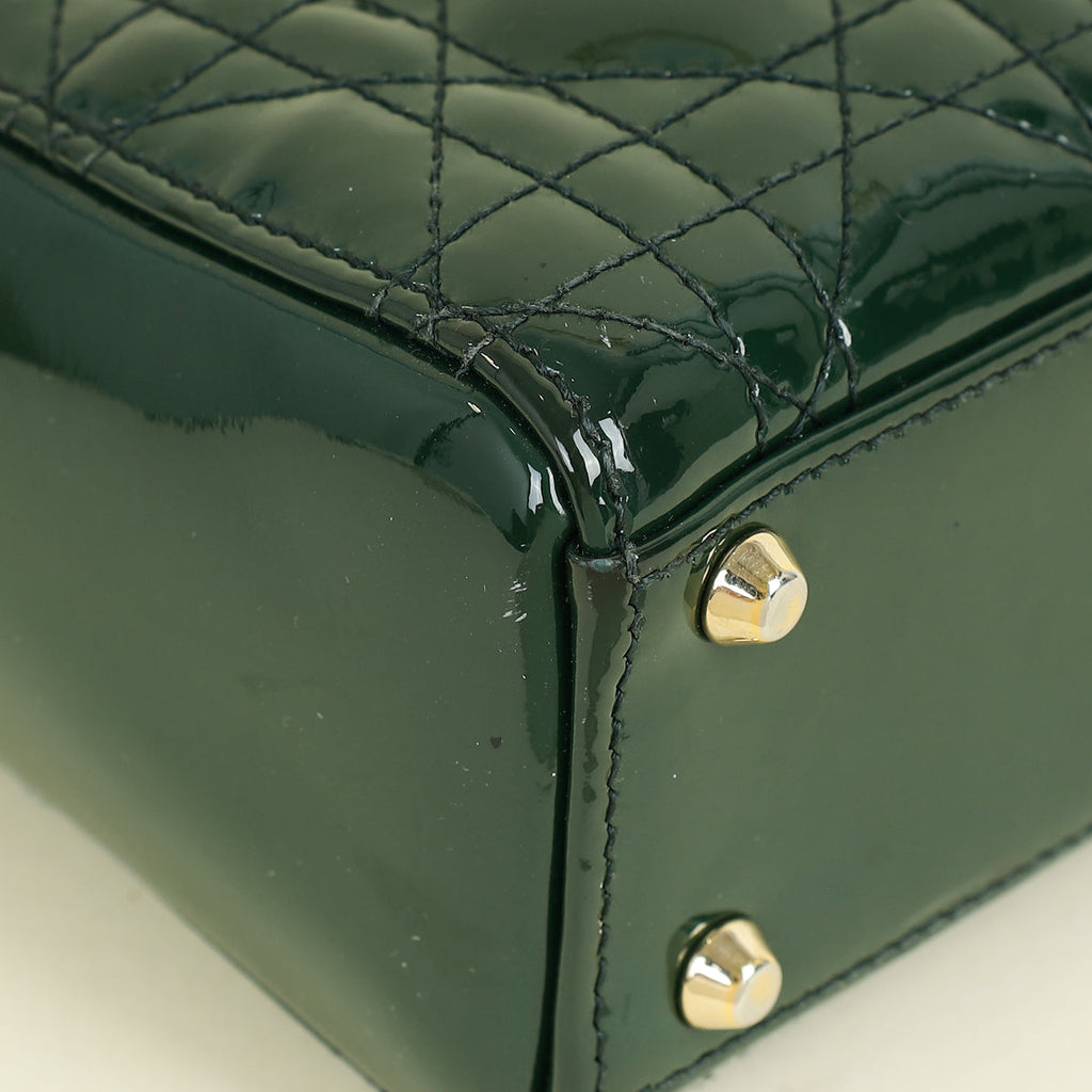 Christian Dior Green Mini Lady Dior Chain Bag