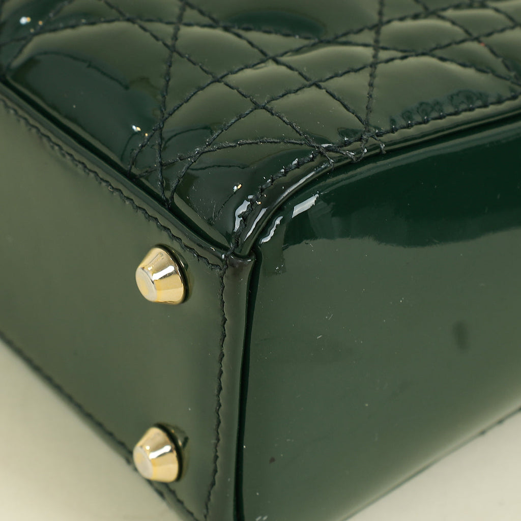 Christian Dior Green Mini Lady Dior Chain Bag