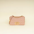 Christian Dior Rose De Vents Caro Cannage Medium Flap Bag