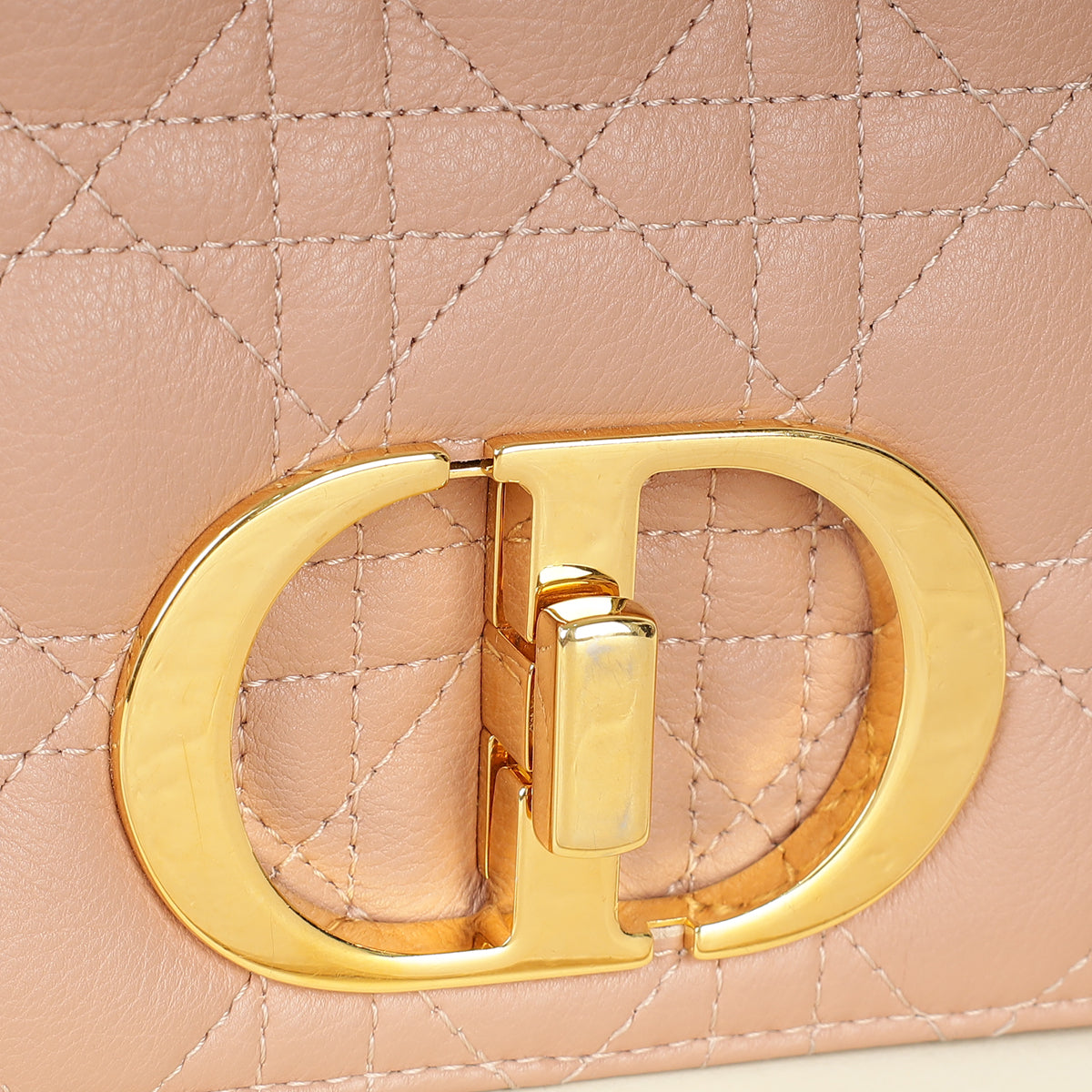 Christian Dior Rose De Vents Caro Cannage Medium Flap Bag