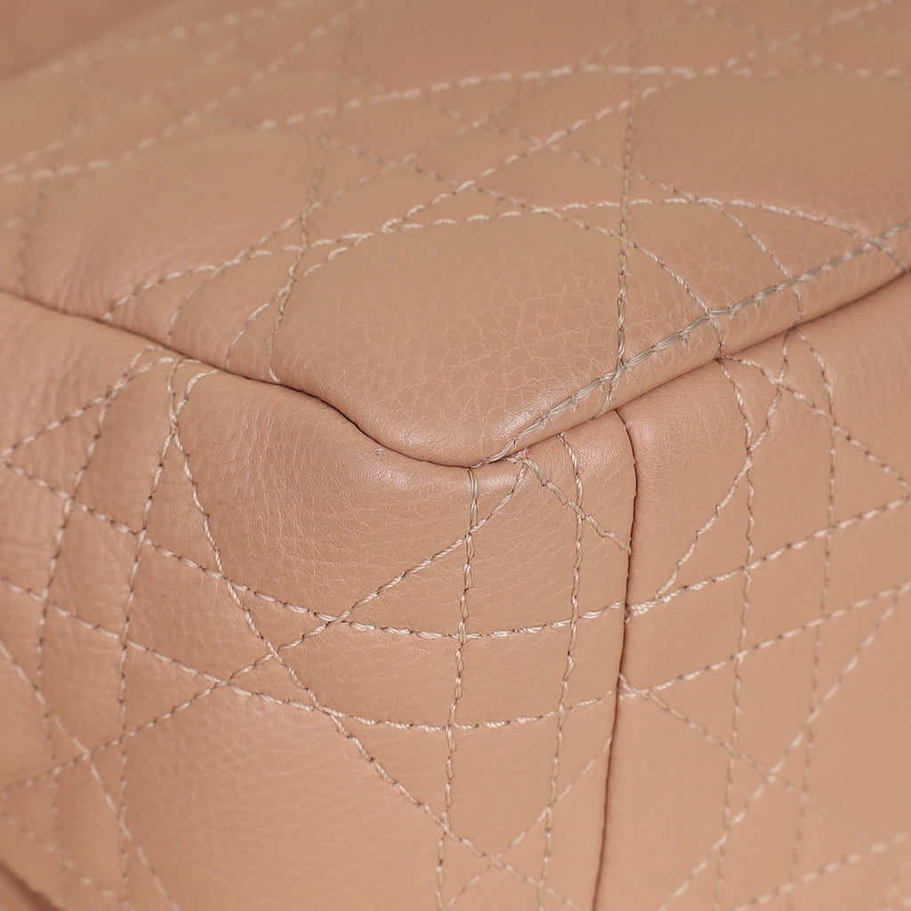 Christian Dior Rose De Vents Caro Cannage Medium Flap Bag