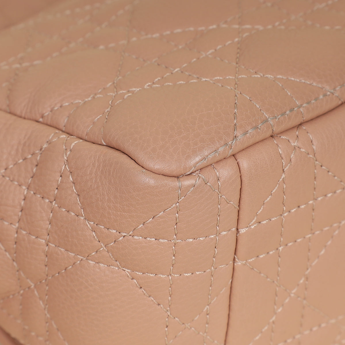 Christian Dior Rose De Vents Caro Cannage Medium Flap Bag
