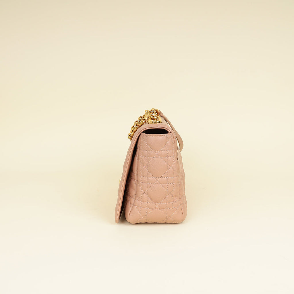 Christian Dior Rose De Vents Caro Cannage Medium Flap Bag