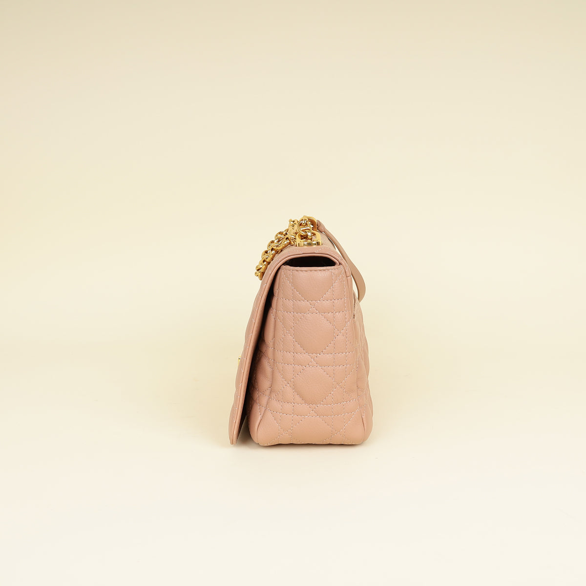 Christian Dior Rose De Vents Caro Cannage Medium Flap Bag
