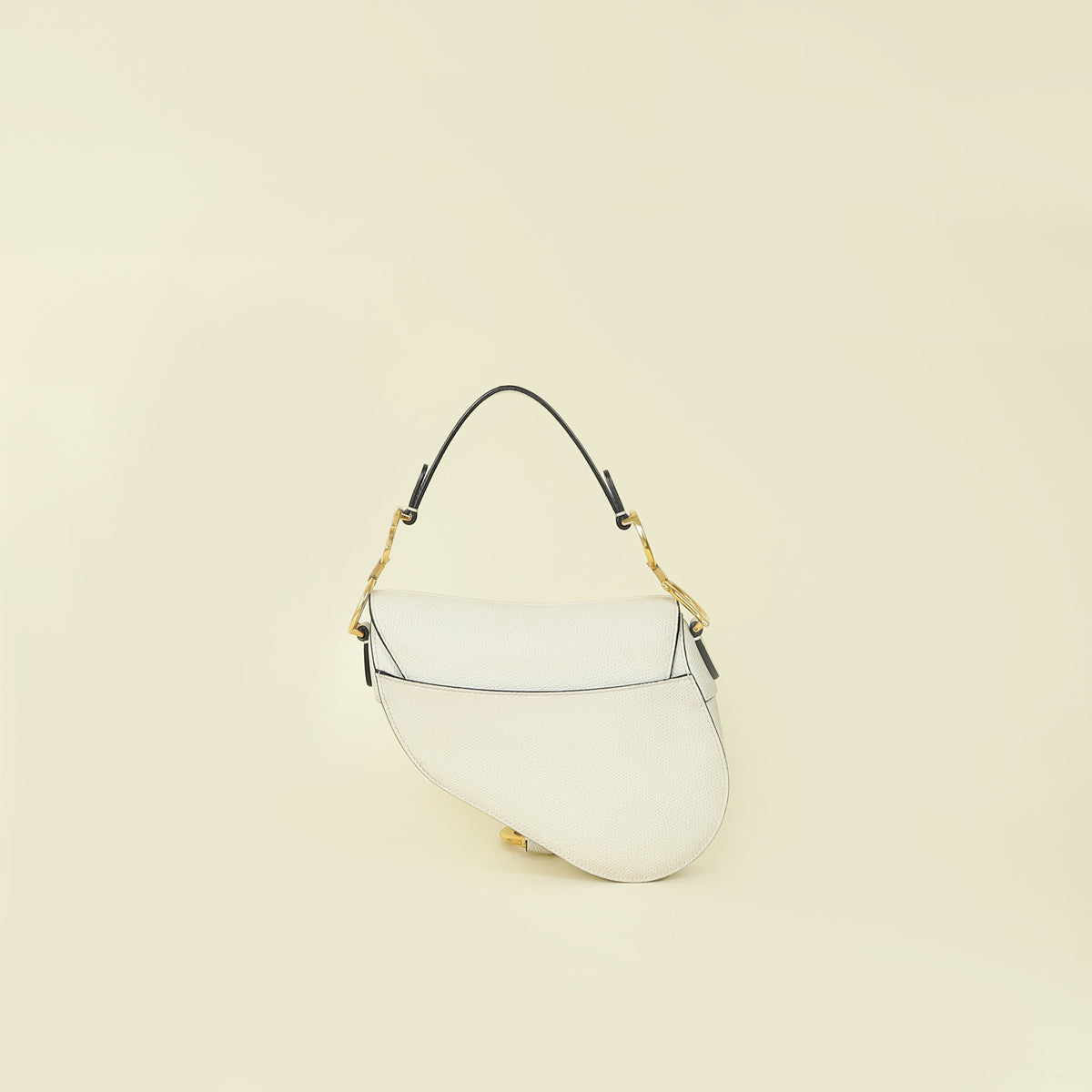 Christian Dior White Mini Saddle Bag