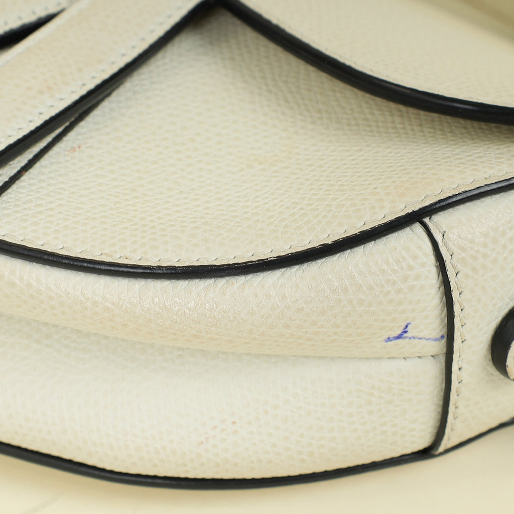 Christian Dior White Mini Saddle Bag