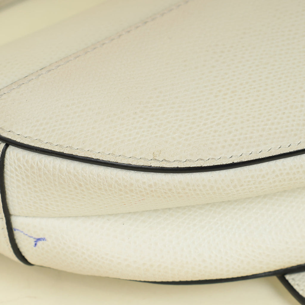 Christian Dior White Mini Saddle Bag