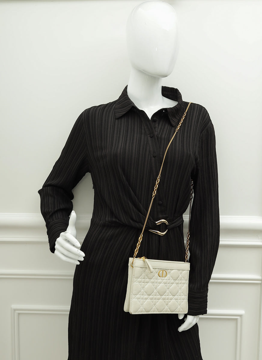 Christian Dior White Caro Every Dior Pouch