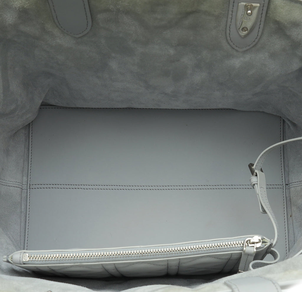Christian Dior Stone Grey Macrocannage Toujours Medium Bag
