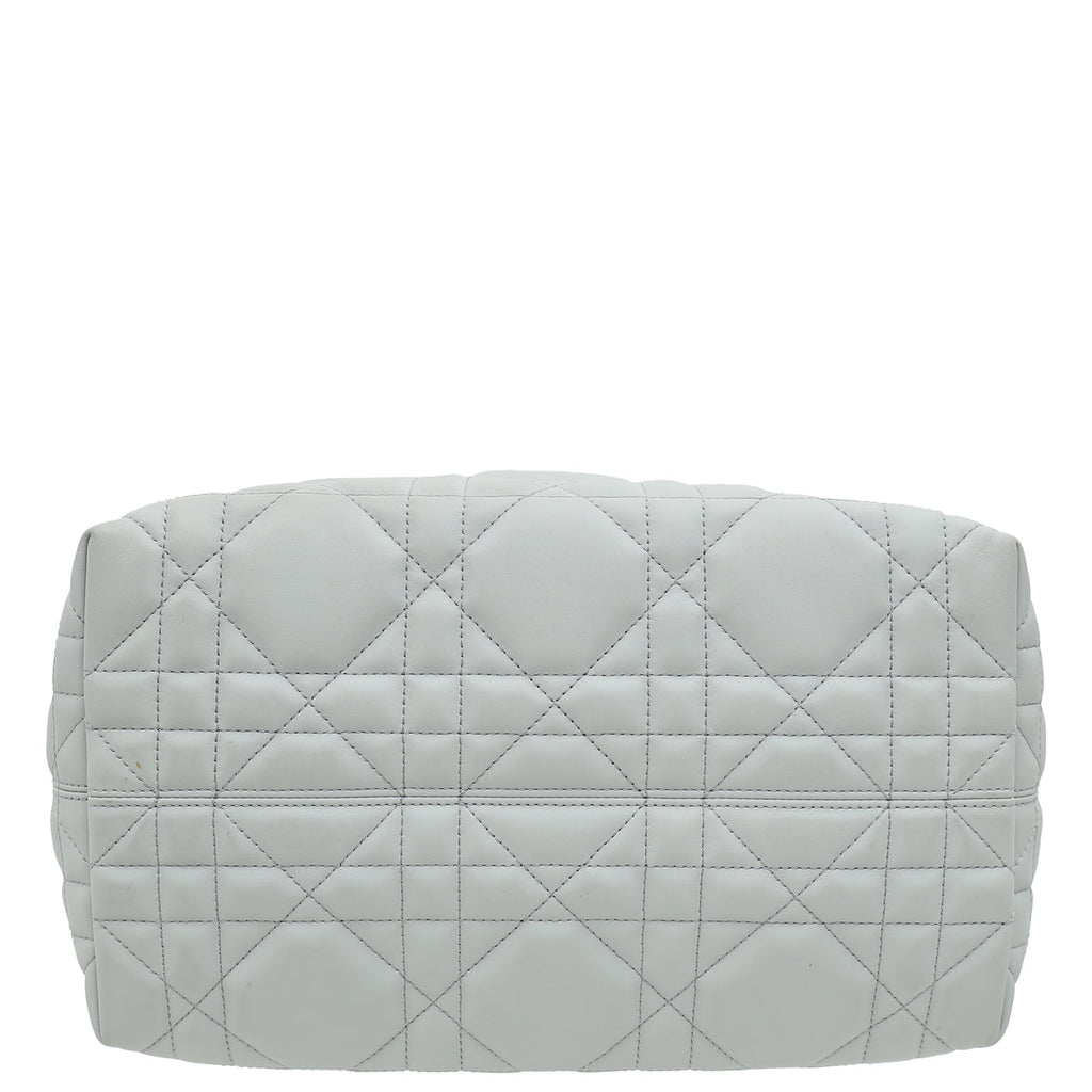 Christian Dior Stone Grey Macrocannage Toujours Medium Bag