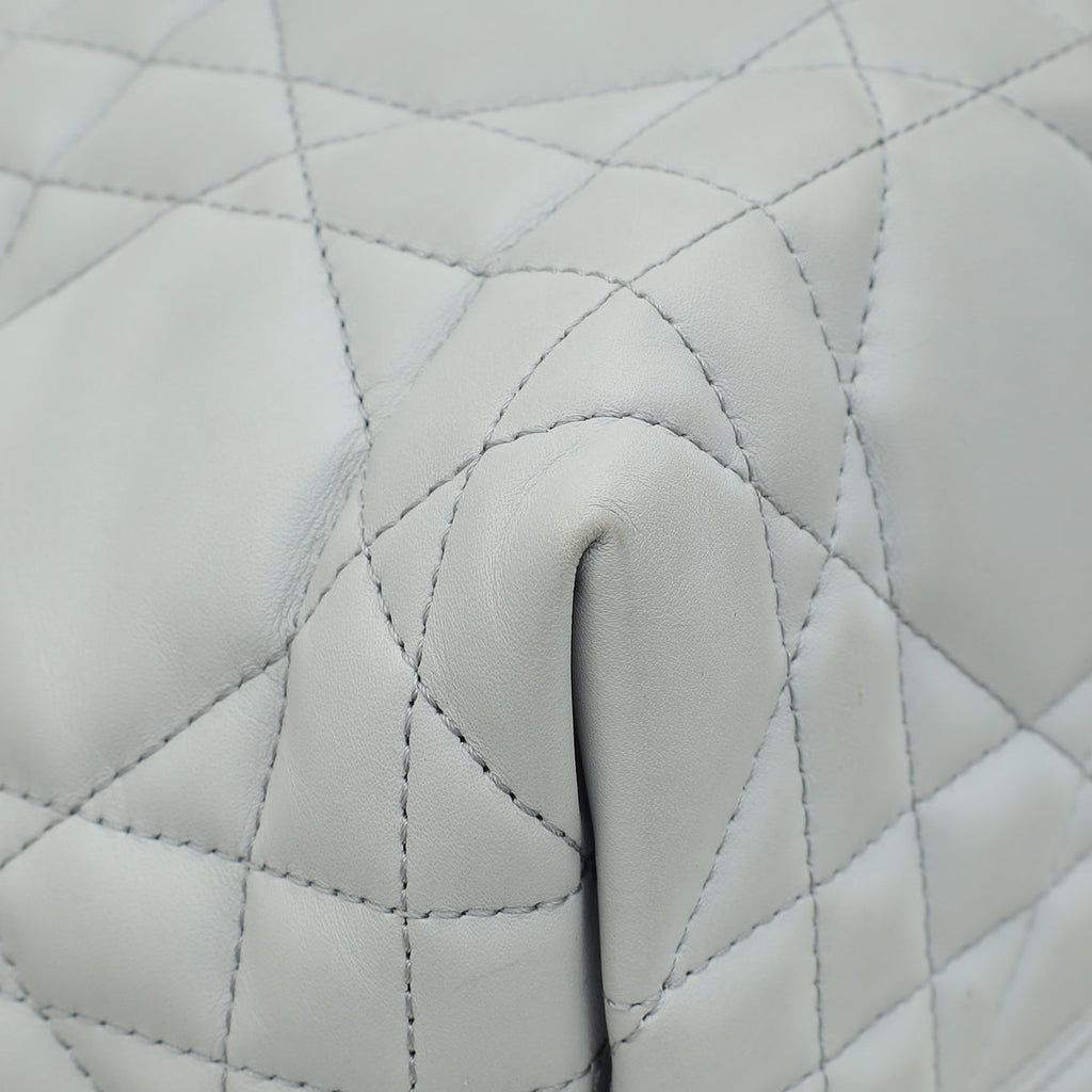 Christian Dior Stone Grey Macrocannage Toujours Medium Bag