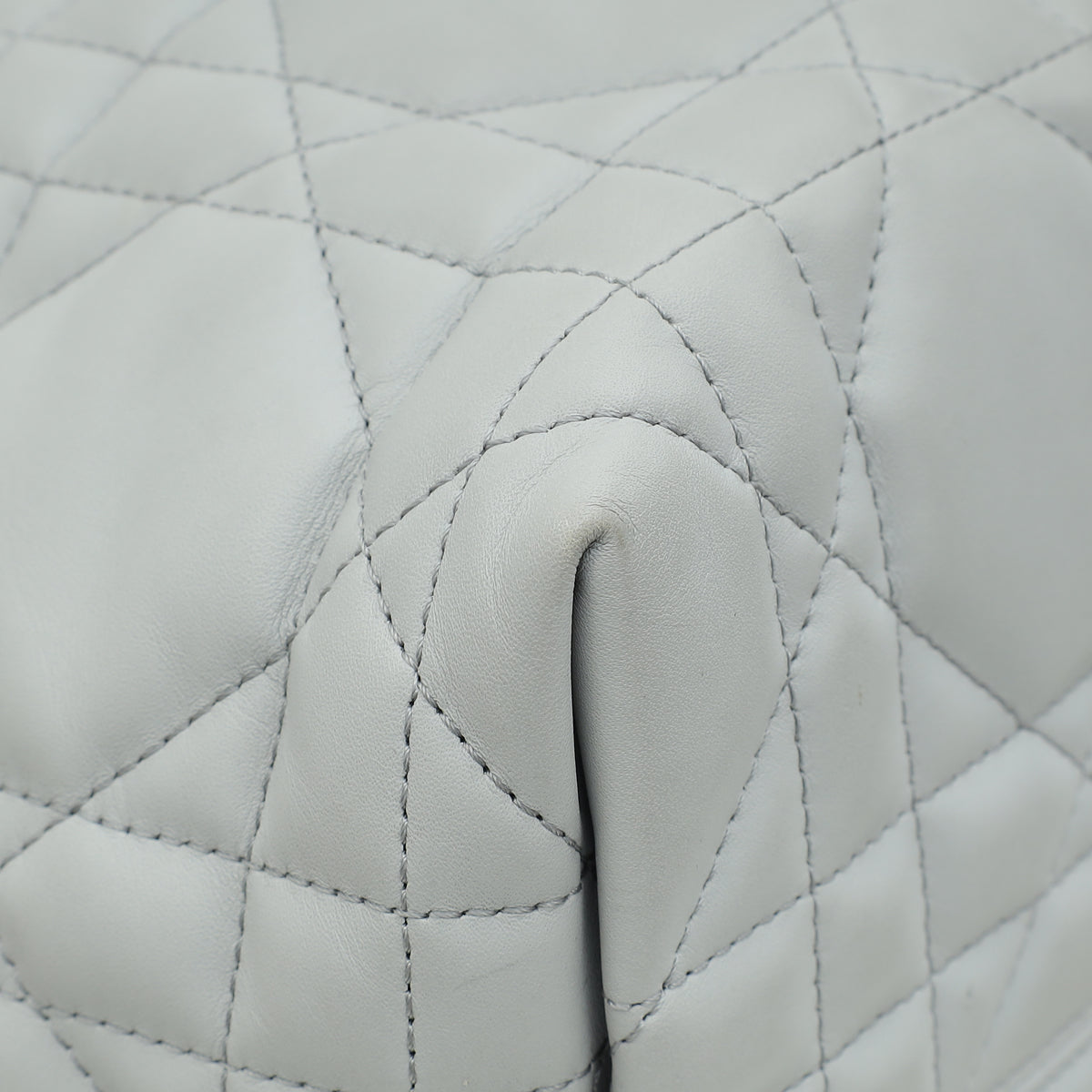 Christian Dior Stone Grey Macrocannage Toujours Medium Bag