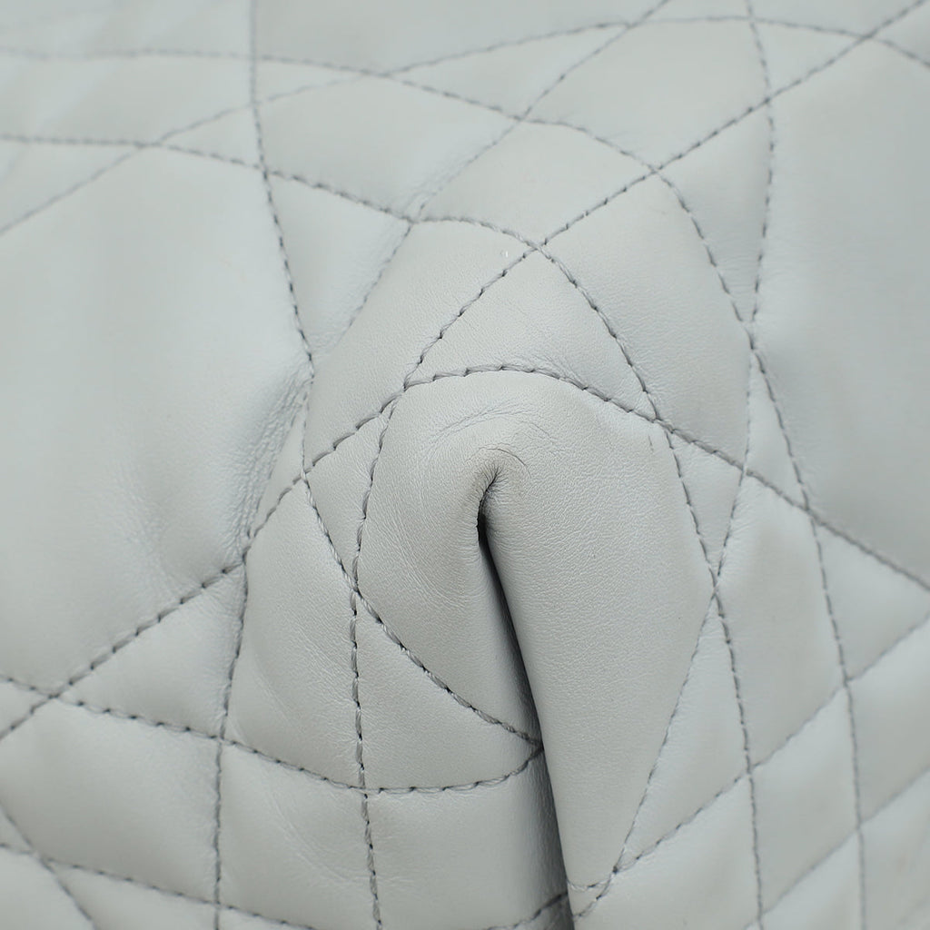 Christian Dior Stone Grey Macrocannage Toujours Medium Bag