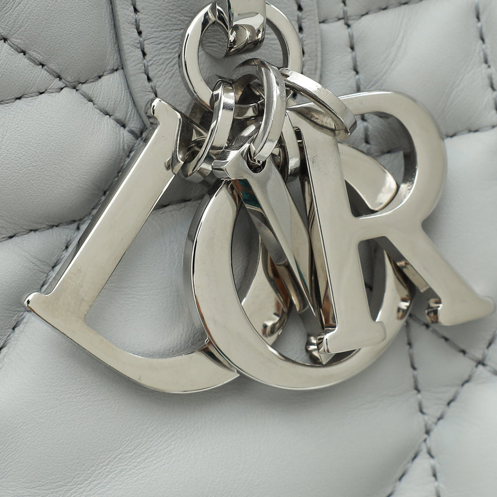Christian Dior Stone Grey Macrocannage Toujours Medium Bag