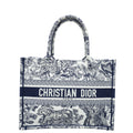 Christian Dior Navy Blue Toile De Jouy Book Tote Medium Bag