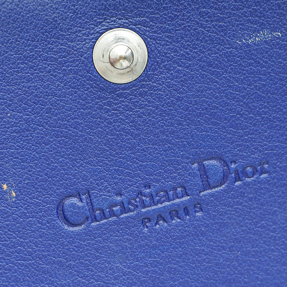 Christian Dior Dark Blue Lady Dior Wallet Chain