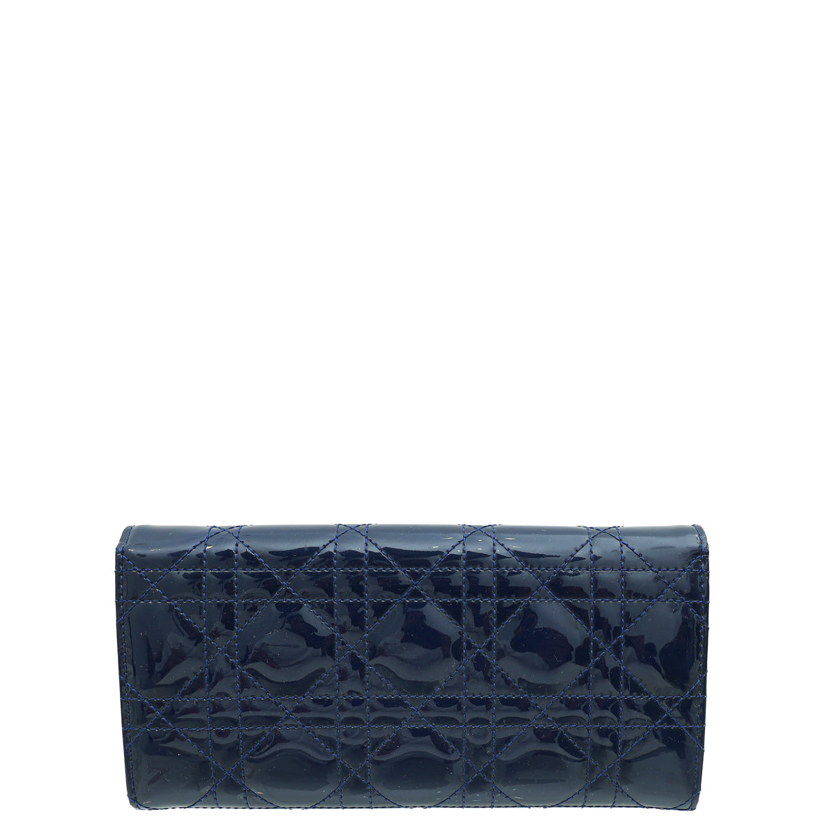 Christian Dior Dark Blue Lady Dior Wallet Chain