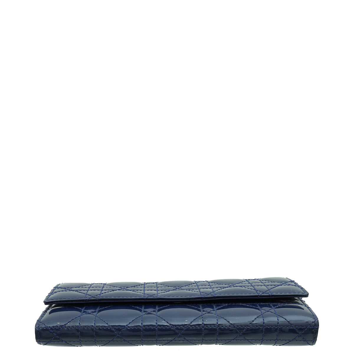 Christian Dior Dark Blue Lady Dior Wallet Chain