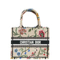 Christian Dior Beige Multicolor Embroidered Petites Fleur Small Book Tote Bag