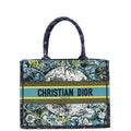 Christian Dior Navy Blue Multicolor Zodiac Embroidery Book Tote Medium Bag W/ "UPMR" Initials