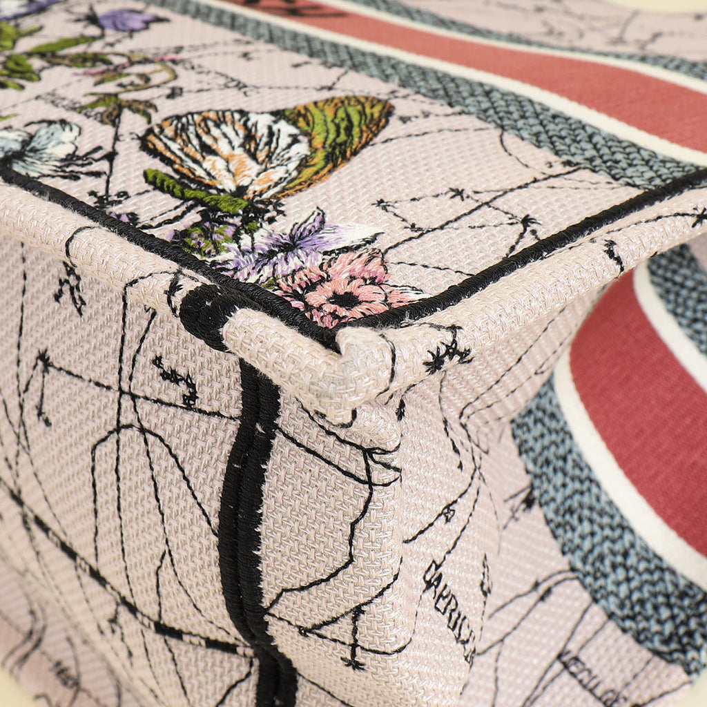 Christian Dior Multicolor Constellation Embroidery Book Tote Medium Bag w/USH Initials