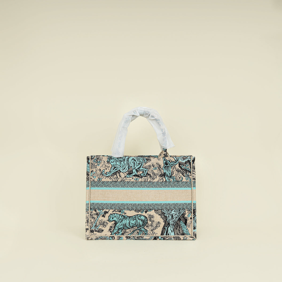 Christian Dior Bicolor Toile De Jouy Sauvage Book Tote Medium Bag
