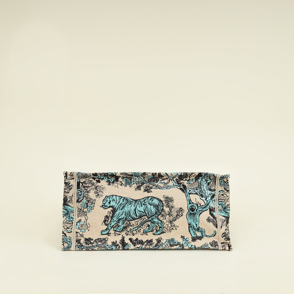 Christian Dior Bicolor Toile De Jouy Sauvage Book Tote Medium Bag