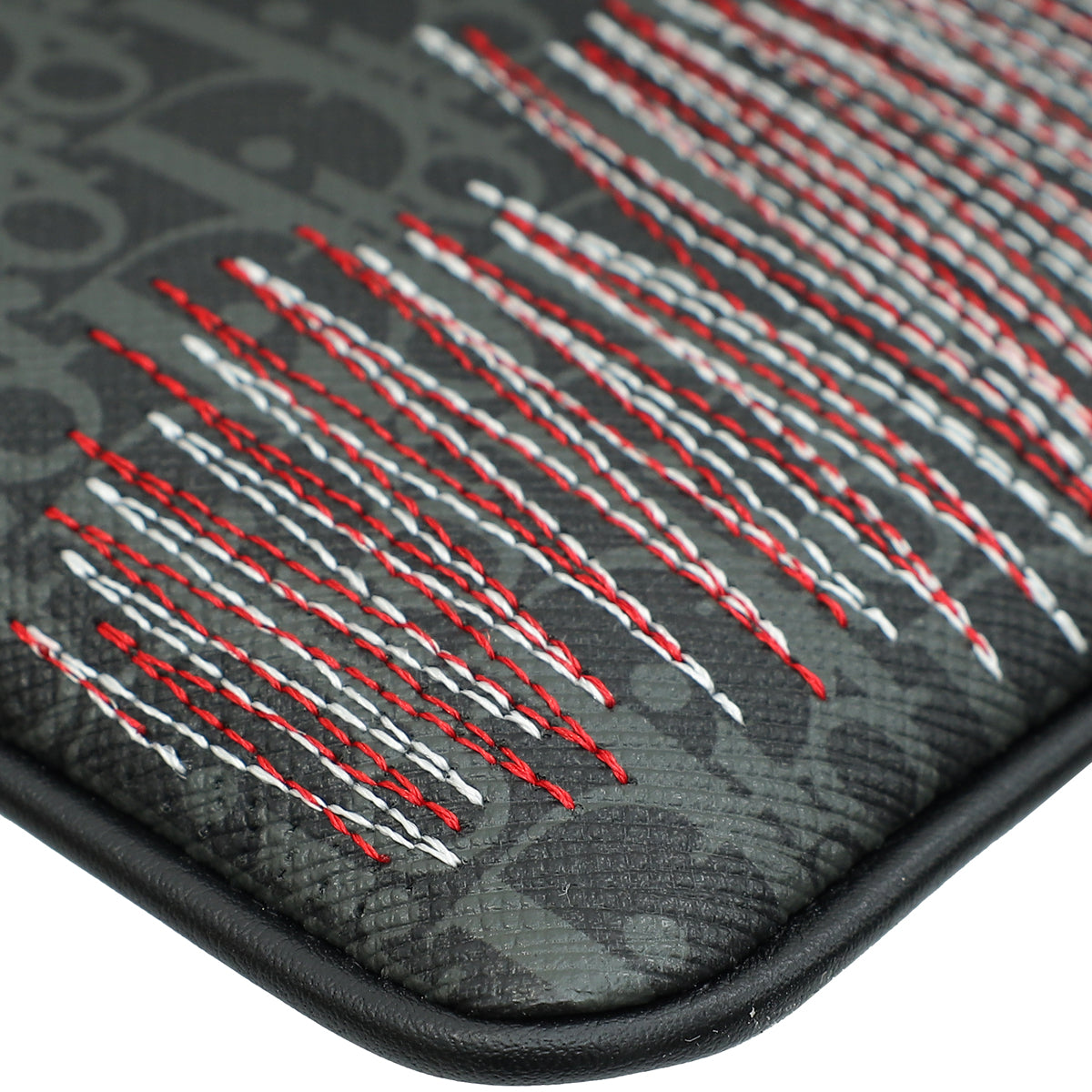 Christian Dior Dark Grey Oblique Zip Pouch