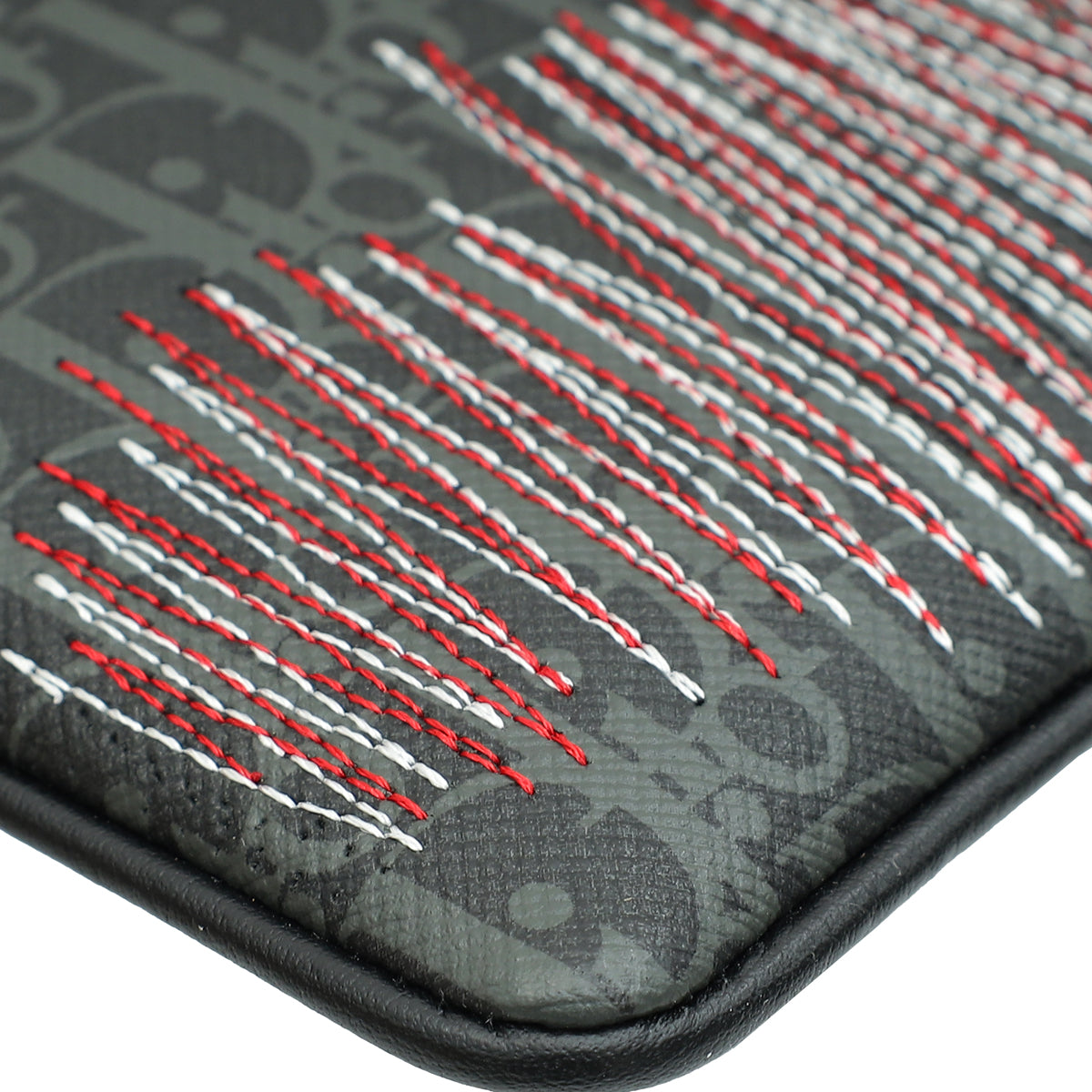 Christian Dior Dark Grey Oblique Zip Pouch