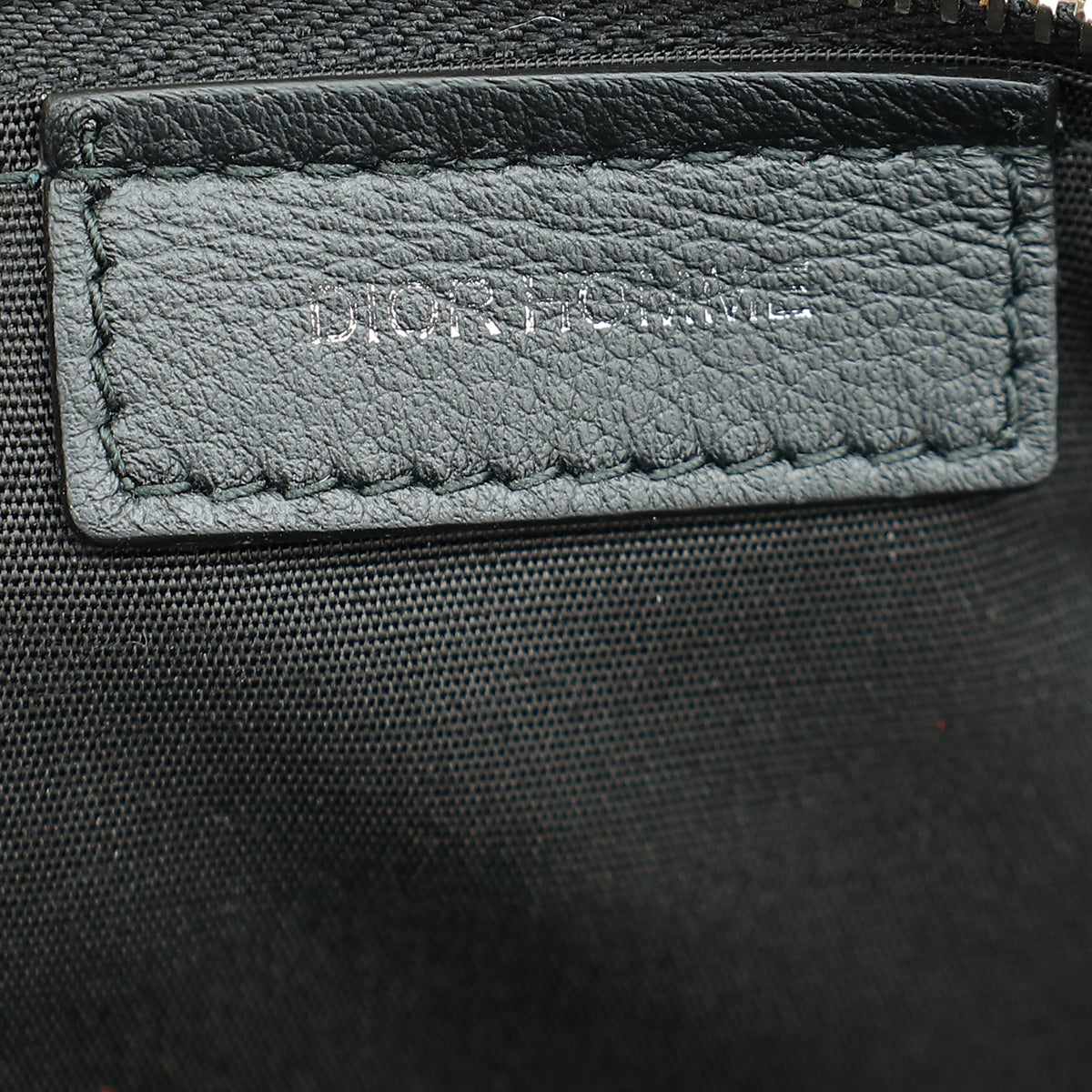 Christian Dior Dark Grey Oblique Zip Pouch