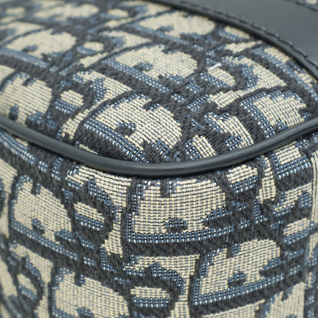 Christian Dior Blue Oblique D-Vibe Bowling Medium Bag